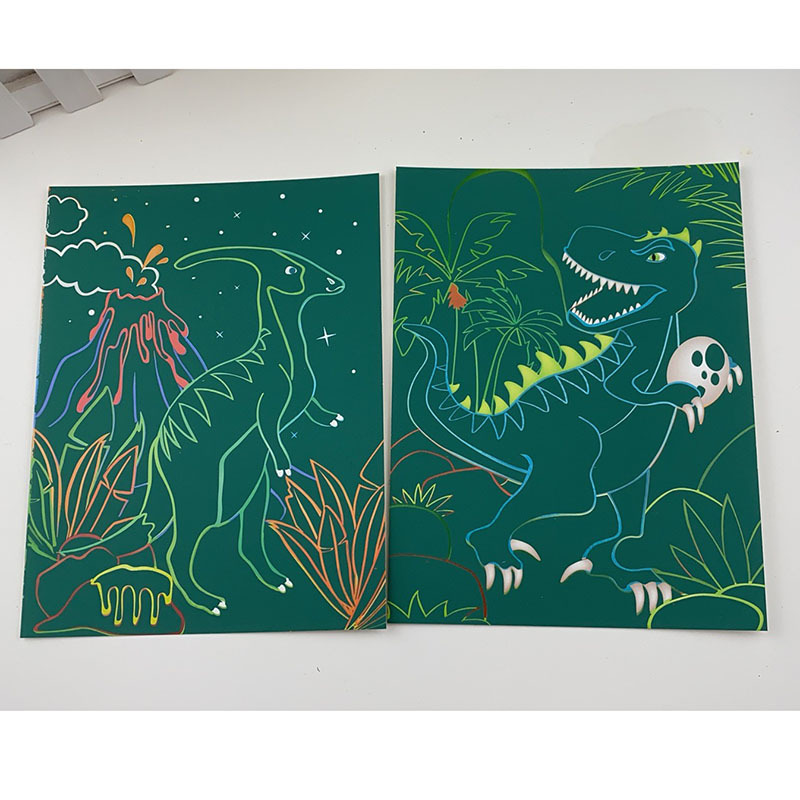 厂家直供孔龙系列刮画炫彩绘画纸儿童刮画纸