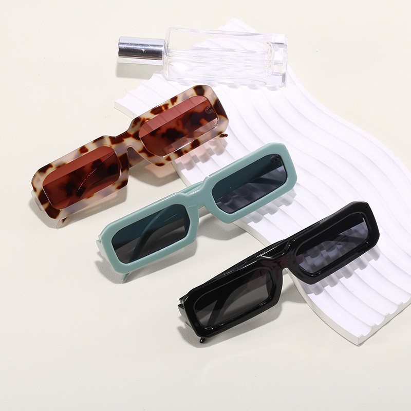 Creative Rectangular Frame Sunglasses Men's Sun Glasses Trendy Unique Irregular Sunglasses Color Slim Frame Glasses