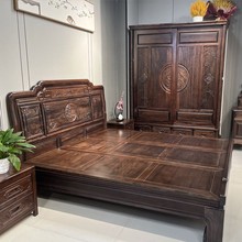 南美紫檀木明清仿古实木床家具中式古典雕花双人主卧1.8米婚床