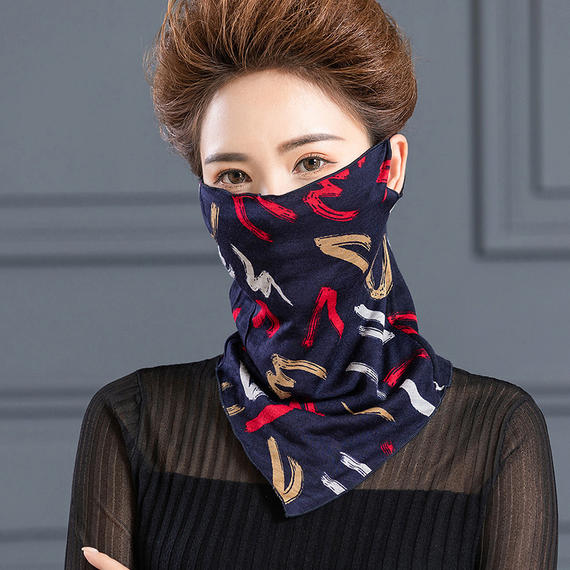 羊毛针织蒙面巾女秋冬防寒套头护脸面罩保暖围脖不规则三角巾围巾