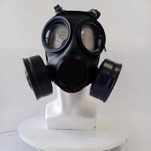 双罐防毒面具MF20c防毒全面罩黑色橡胶双视野带饮水装置生化滤毒