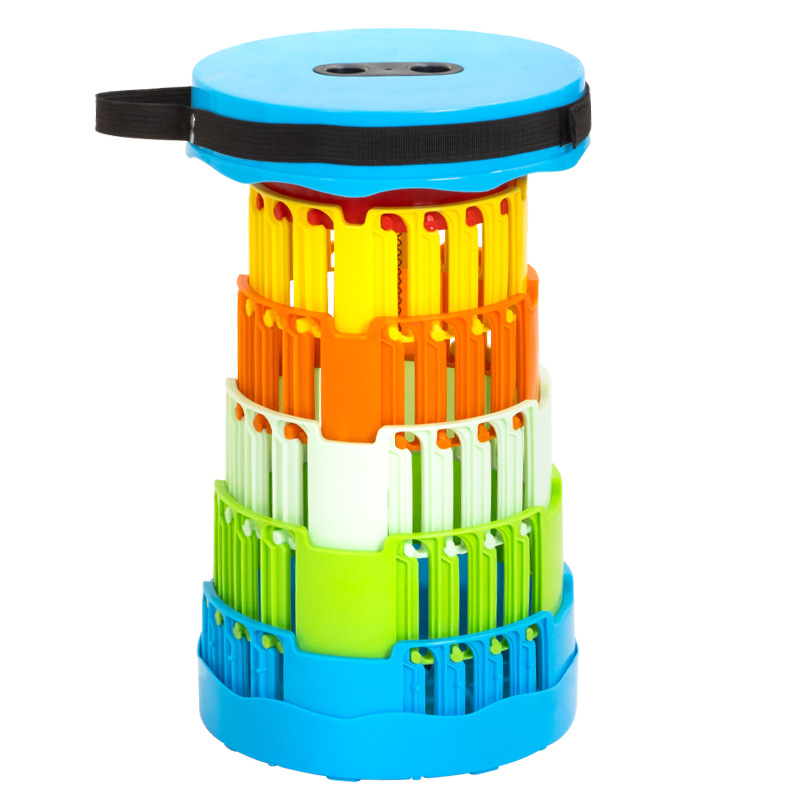 Outdoor Portable Rainbow Folding Stool Retractable Stool Chair Travel Queuing Adjustable Bench Fishing Stool Factory Wholesale