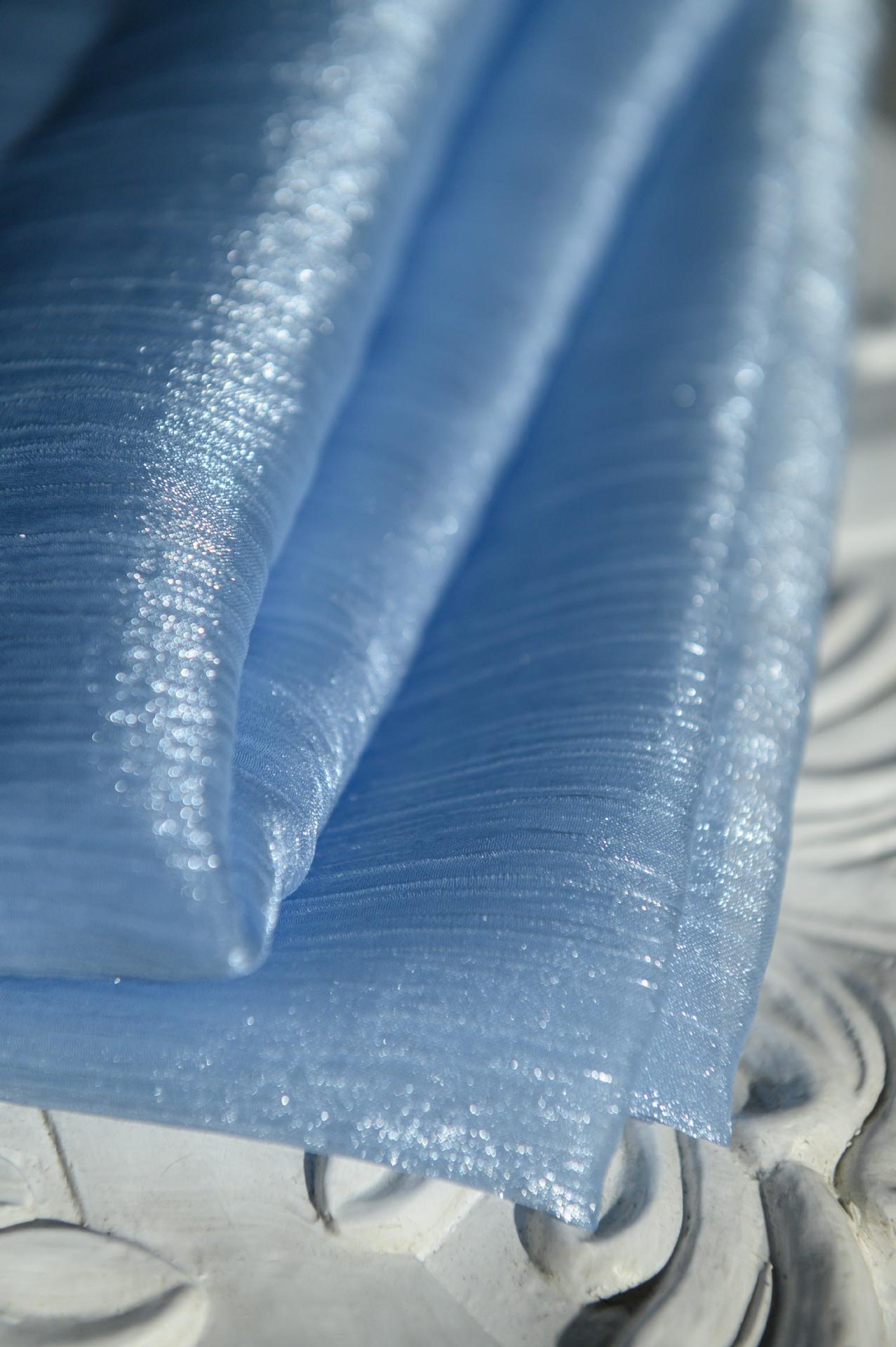 现货闪光绉纱布料冰花阳离子纱亮丝银丝绉软纱汉服大袖衫襦裙面料