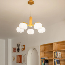 棉花吊灯日式奶油原木风柿子创意现代简约客厅餐厅主卧室房间灯具