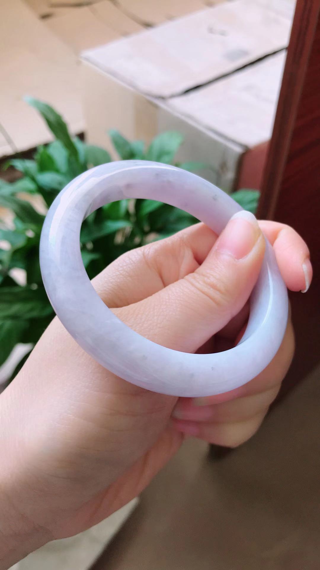 缅甸a货天然翡翠 58圈好种紫罗兰a货翡翠手镯 1041600335