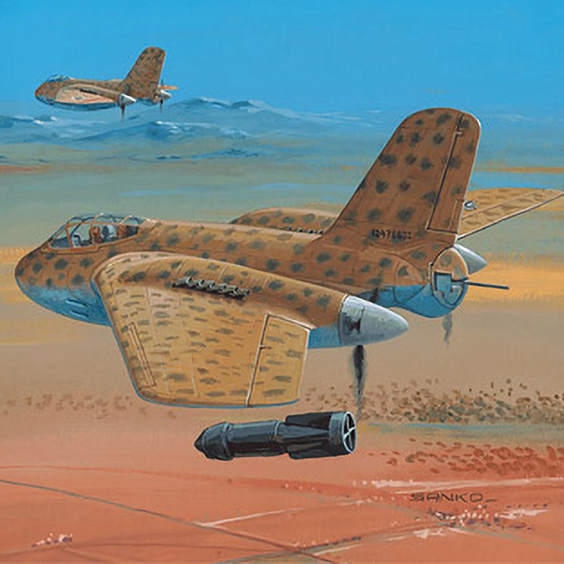 1:33德国messerschmitt me-329 战斗机 纸模型 diy手工制作军迷