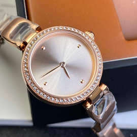 蔻家驰同款coa镶钻石英手镯式钢带手表park系列欧美风女表学生