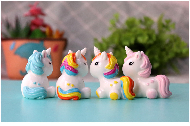 儿童手工diy黏土玩具配件材料装饰品独角兽公仔玩偶彩虹小马摆件