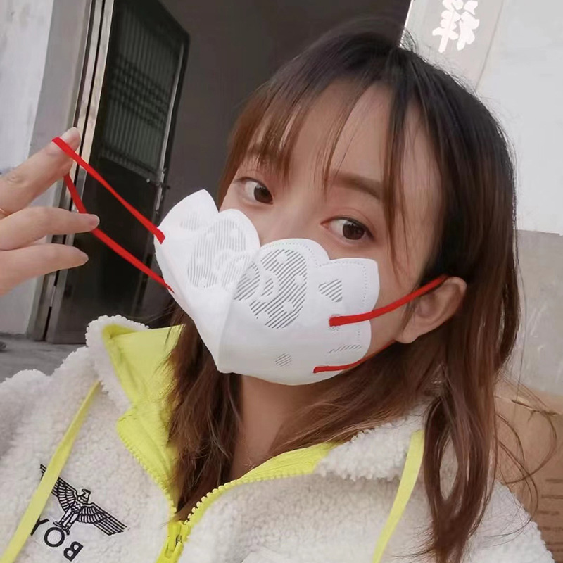 小猫造型时尚个性口罩大人3d立体三层防护一次性可爱猫咪印花口罩