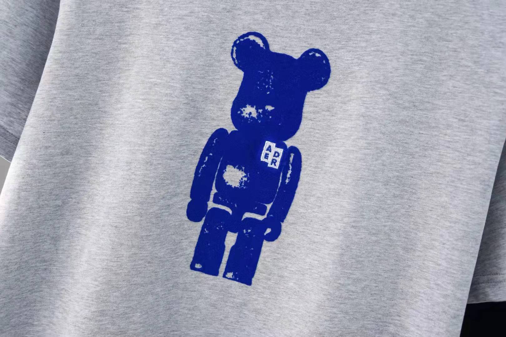 现货ader2021春夏新品韩国潮牌情侣款植绒积木熊短袖t恤 男女同款