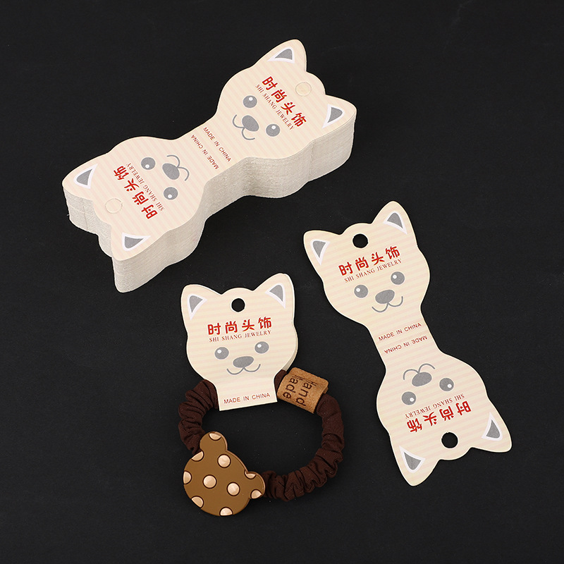 In Stock Wholesale Korean Style Hair Ring Cardboard Universal Necklace Packing Elevator Fold Children's Hair String Barrettes Hair Ring Cardboard