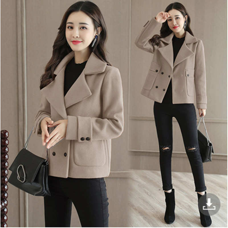 气质2021秋冬装新款女装短装外套女短款风衣小个子妮子毛呢子大衣