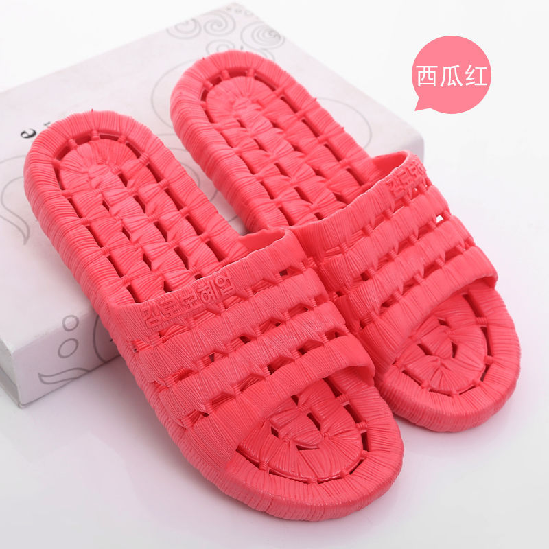 Bathroom Slippers Leaking Female Summer Home Indoor Non-Slip Bath Soft Bottom Home Outdoor Wear Cute Male Home with Couple