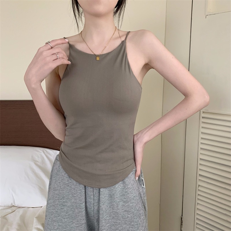 Fixed Cup Strap Underwear One-Piece Outer Wear Wireless Thin Push up Breathable Inner Wear Base Wrapped Chest Tube Top for Women