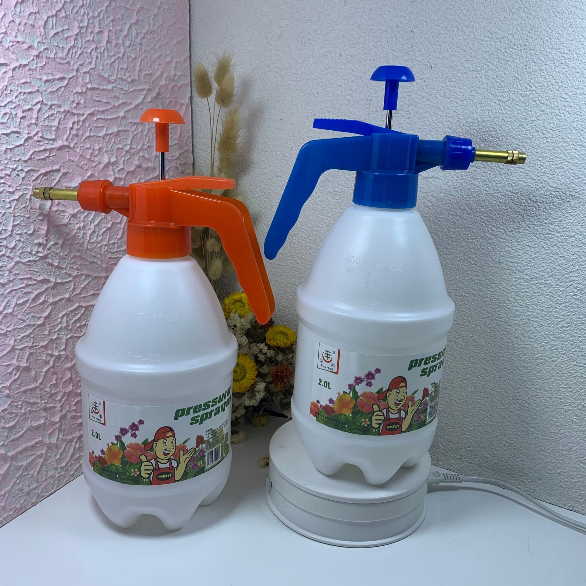 华丰c-302大容量2l喷壶 可装消毒液带刻度园艺家用消毒用喷雾器