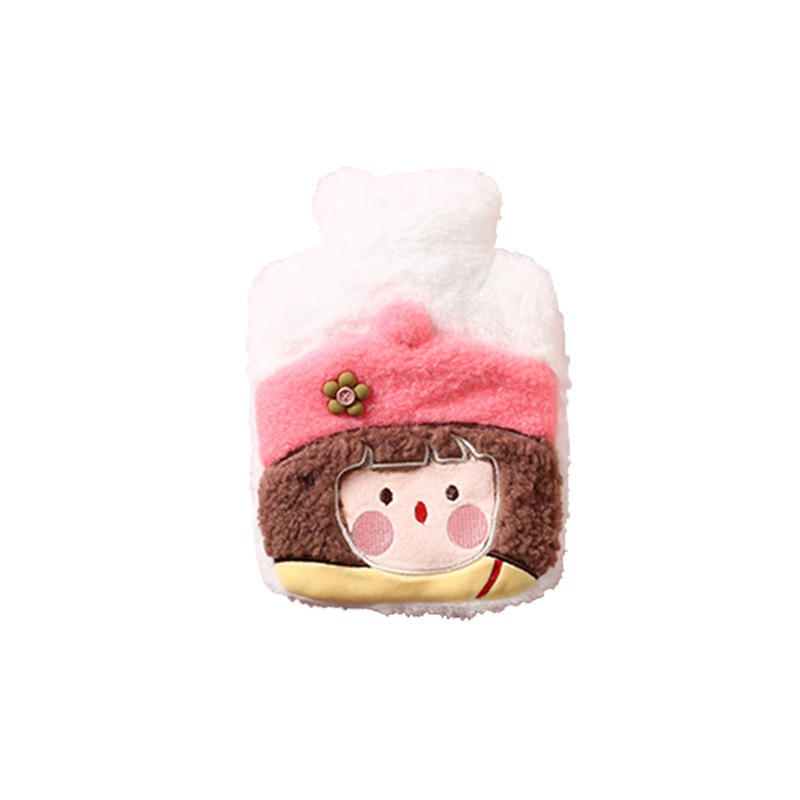 Wholesale Embroidery Cloth Cover Hand Warmer Irrigation Hand Warmer PVC Liner Cute Cartoon Mini Hot Water Injection Bag