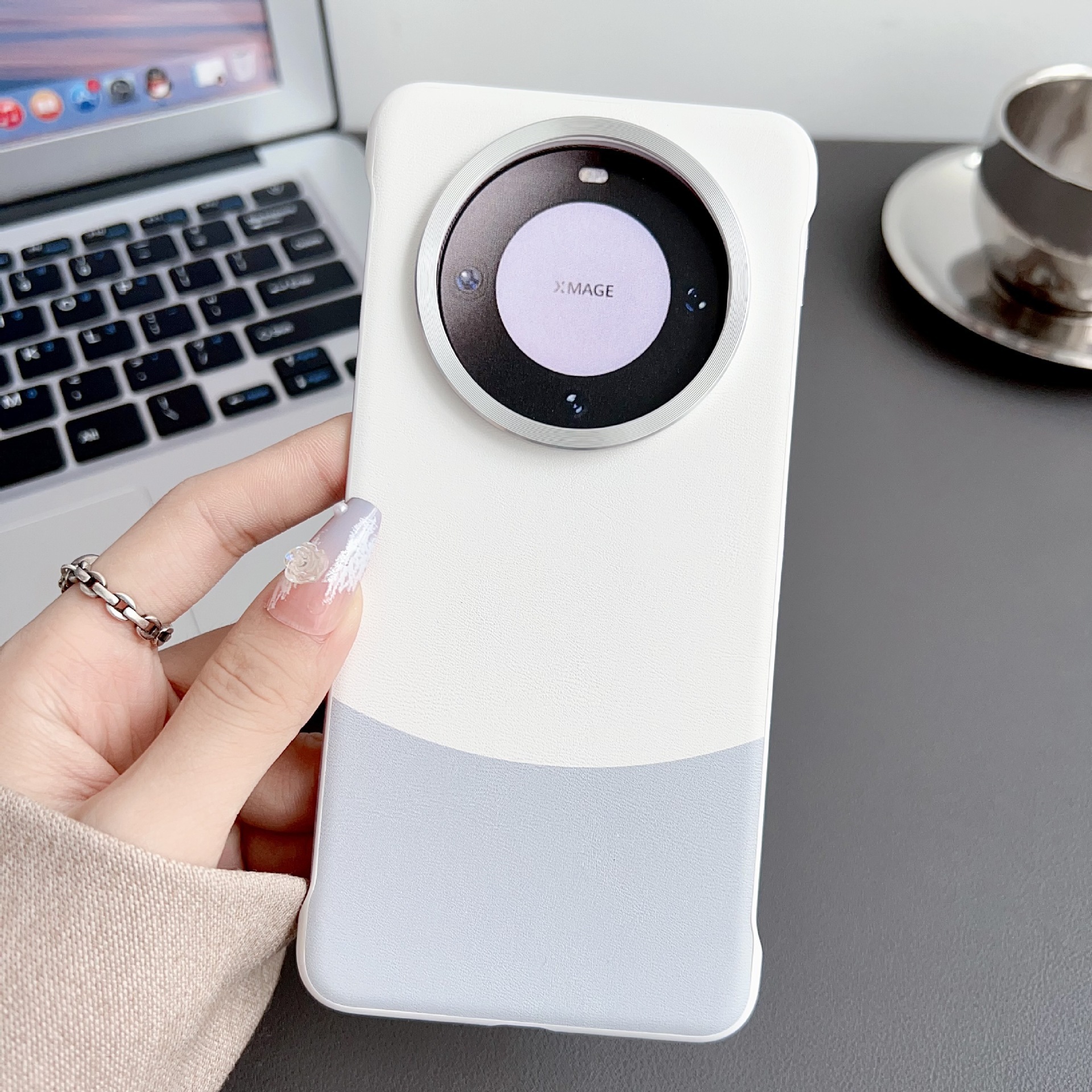 无边框素皮壳适用华为mate60pro 手机壳mate50撞色双色防摔保护套