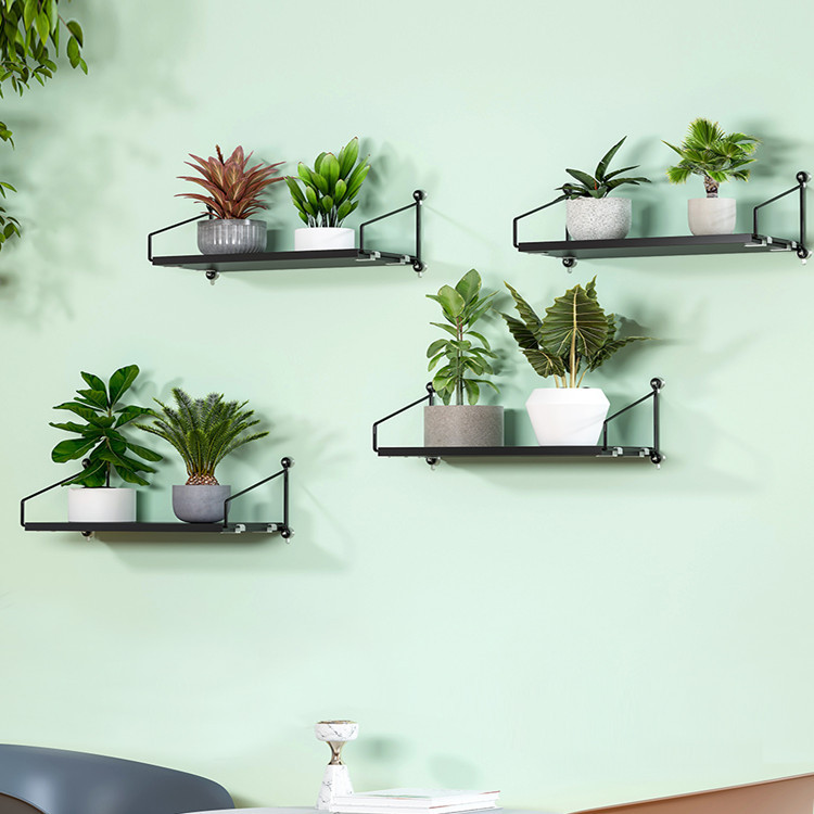 Flower Rack Storage Rack Balcony Flower Rack Wall-Mounted Indoor Wall-Mounted Punch-Free Jardiniere Wall Surface Wall