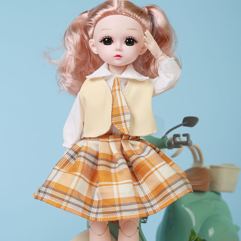 正版缪莉学院风jk音乐唱歌可脱卸30cm精品洋娃娃公主芭比娃娃批发