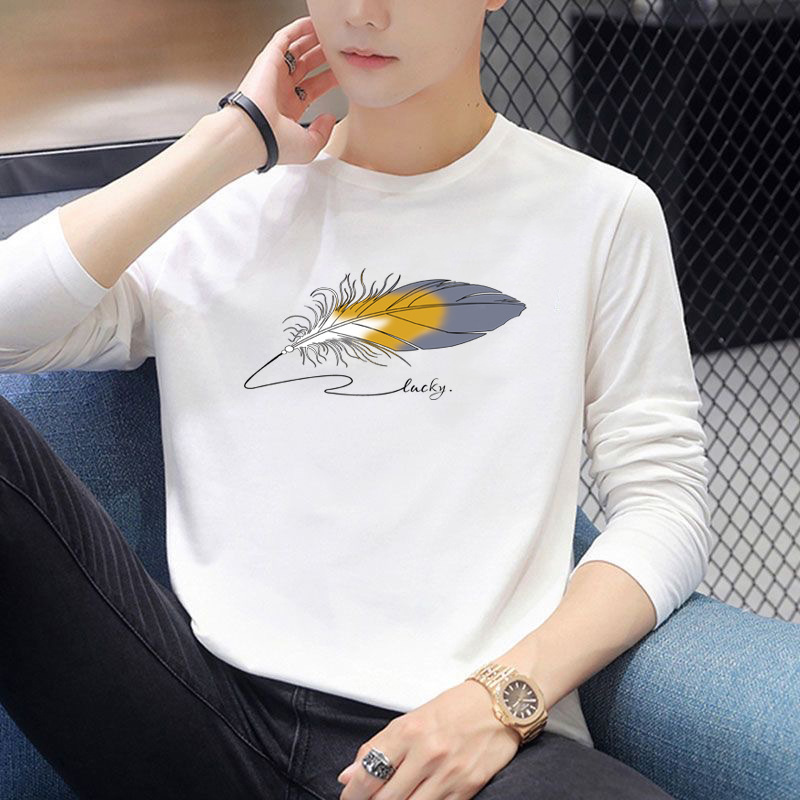 Long Sleeve T-shirt Men's Casual Versatile Autumn New Korean Style plus Size Trend Men's Long Sleeve Undershirt Stall Supply