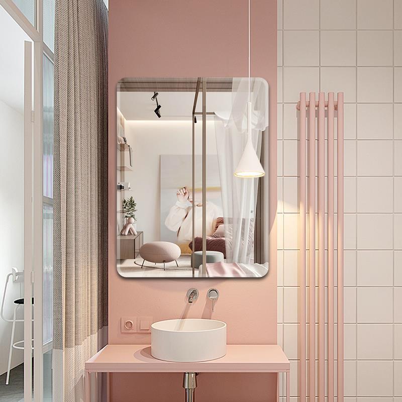 镜子全身镜批发浴室免打孔化妆镜厕所自粘半身镜壁挂卫生间贴墙镜