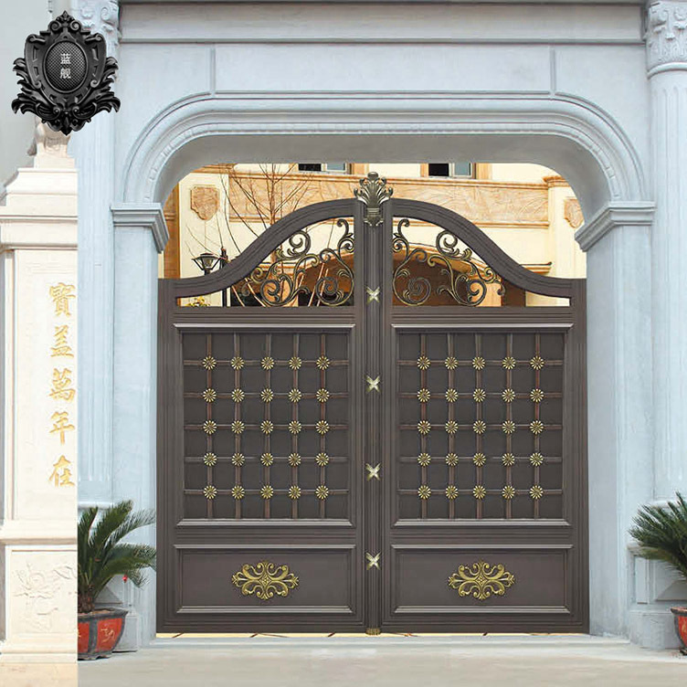 铝艺庭院门铁艺别墅院子大门单开门电动双开门乡村家用铝合金小门