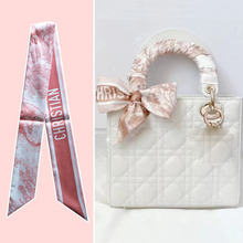 夏季薄款新款装饰绑包包手柄双面印花飘带系包包丝巾绑包丝带粉色
