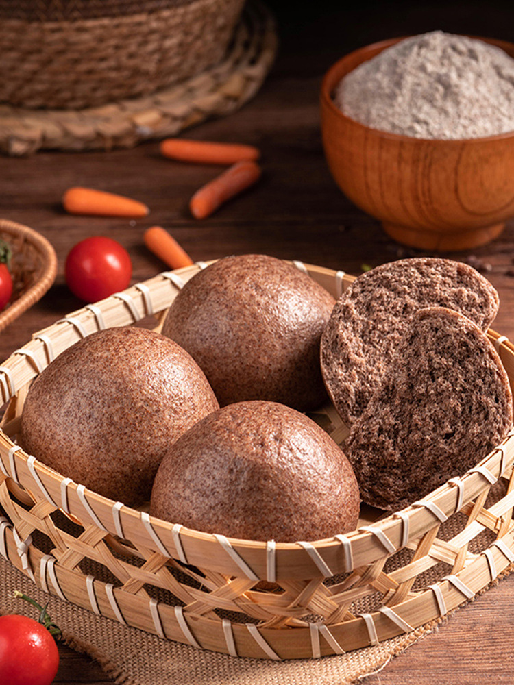 黑全麦自发粉1kg青稞面粉自发粉家用包子馒头中筋面粉黑麦粉