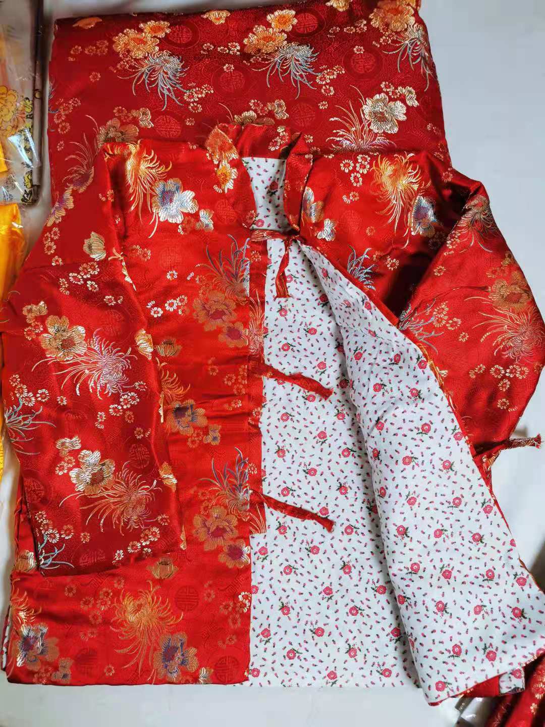 一件代发寿衣女全套唐装七件套殡葬用品老人去世衣服冲喜寿衣全套