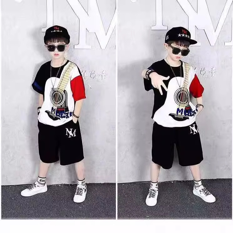 2024新款中大童男孩夏季短袖速干衣儿童装男童冰丝夏装运动服套装