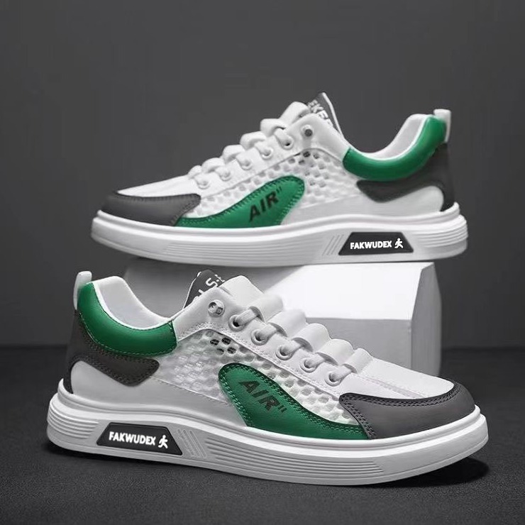 2024夏季新款皮面男板鞋运动休闲鞋韩版学生鞋男鞋时尚潮流鞋子男