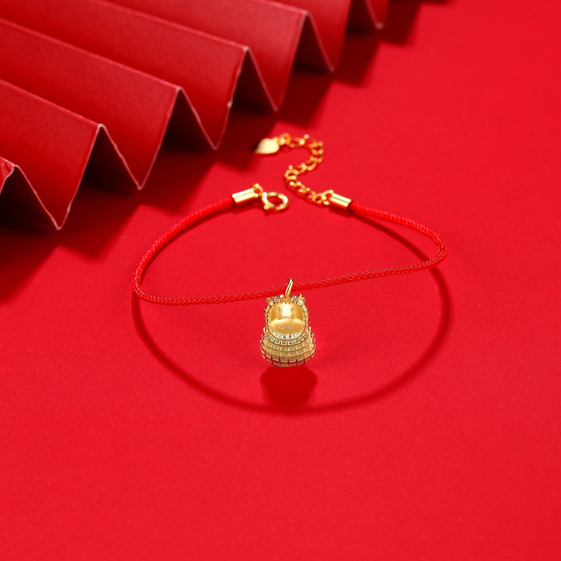 s925纯银牛年生肖红绳手链可爱新年礼物本命年萌牛手饰111733