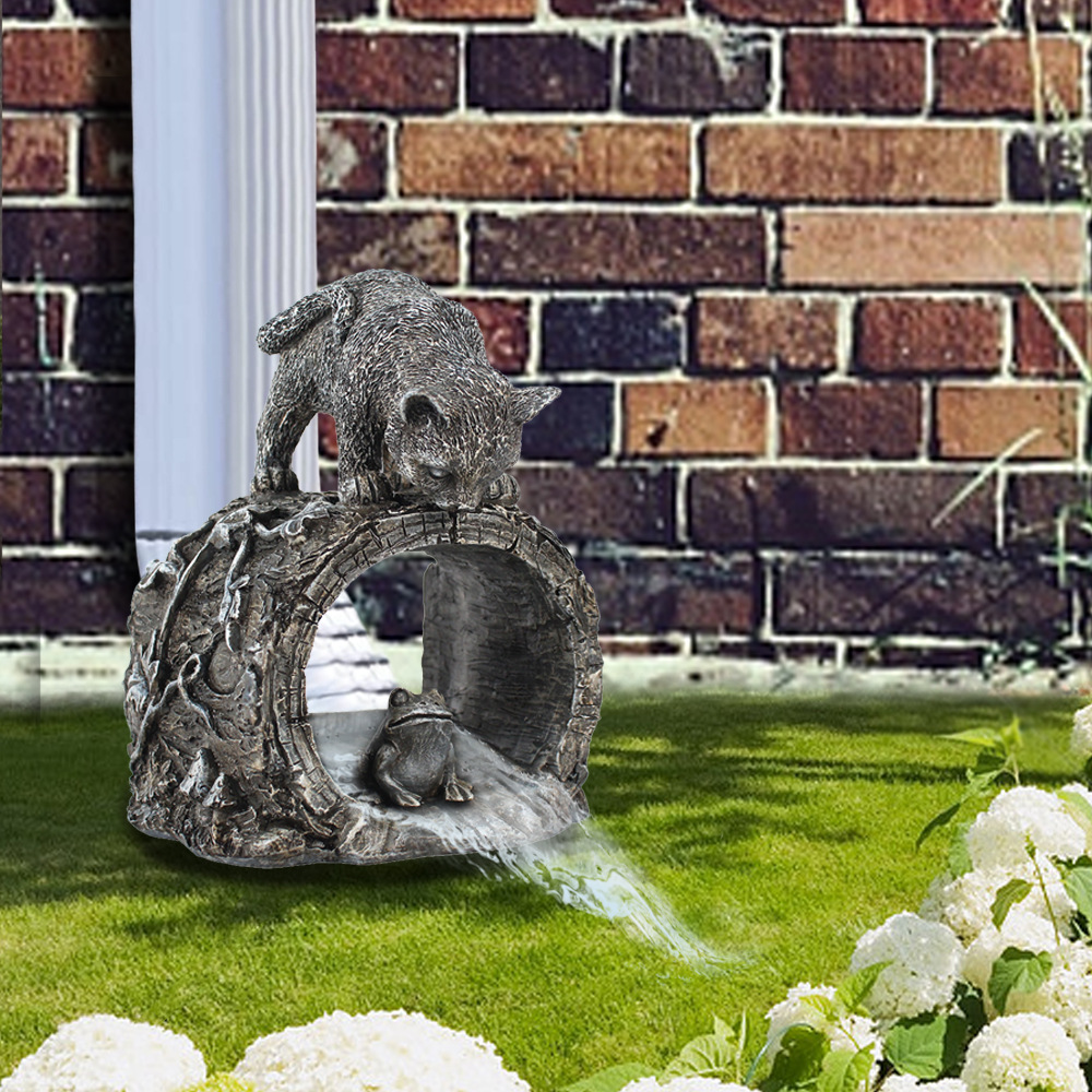 新款亚马逊 创意动物树脂排水口 花园摆件实用装饰品手工厂家直销