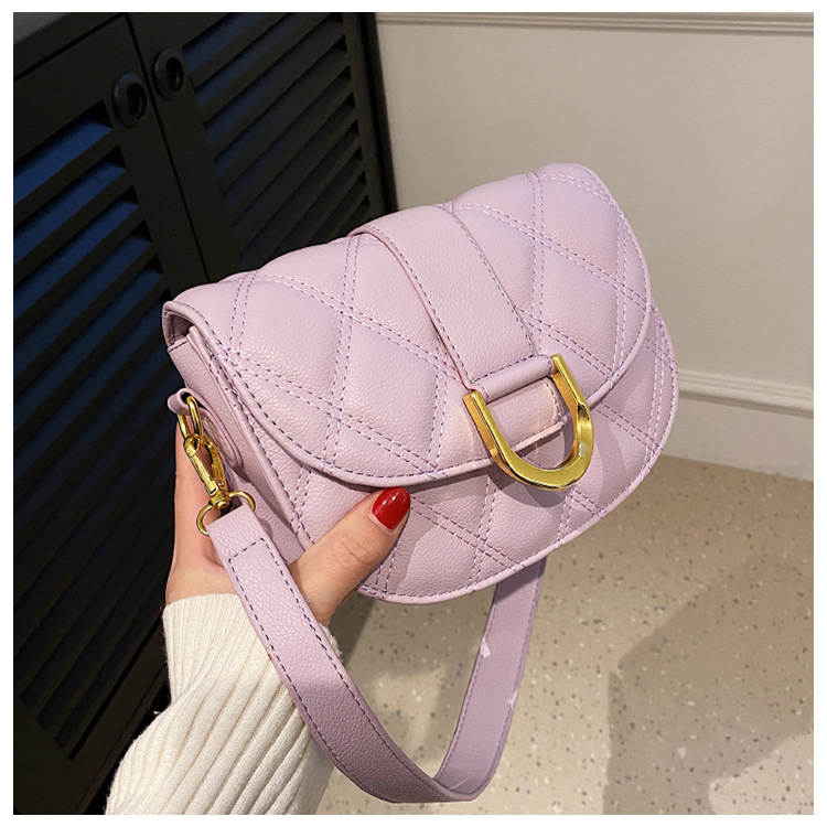 Foreign Trade Cross-Border Bag for Women Spring/Summer 2023 New Fashion Simple Niche Rhombus Women's Shoulder Crossbody Saddle Bag