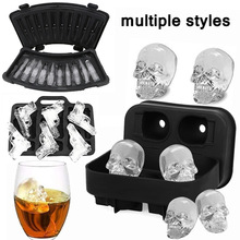 Skull Ice Cube Mold Bar Accessories Diy Creative 3d Black跨