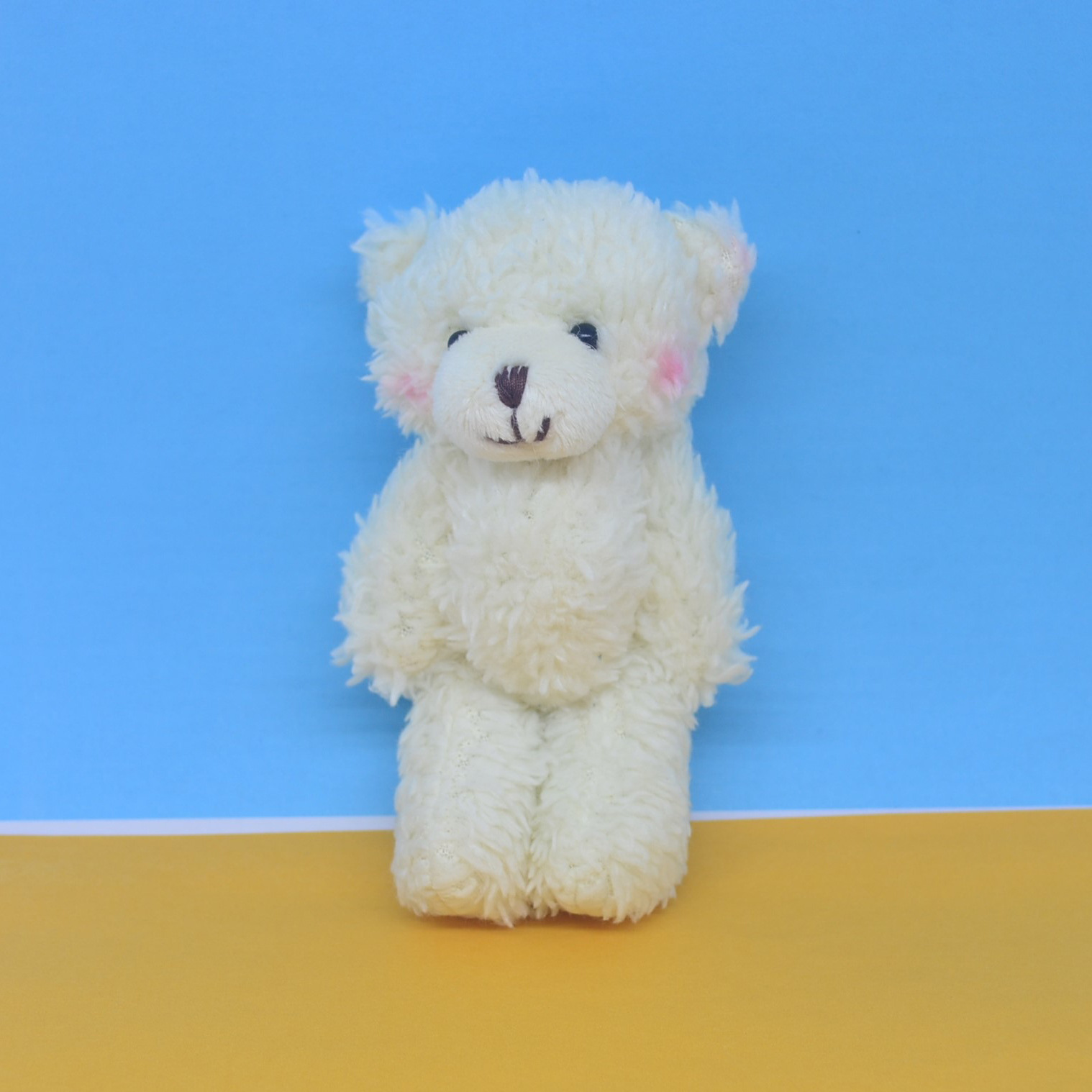 毛毛腮红熊毛绒玩具 跨境网红可爱配饰 小熊玩偶儿童礼物厂家批发