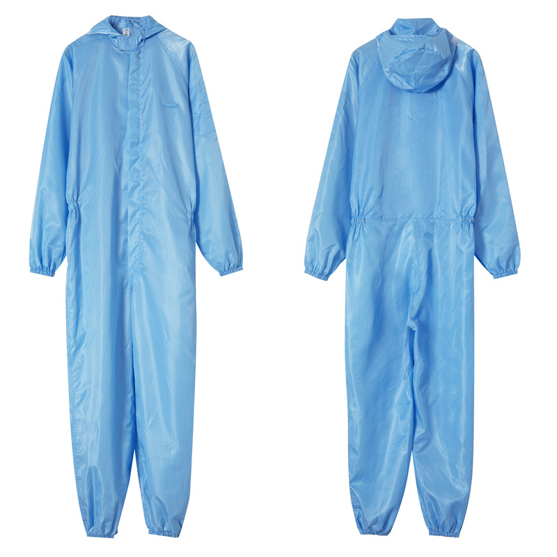 静电无尘服连体衣工作服喷漆全身口袋蓝防护男女洁净化防尘服分体