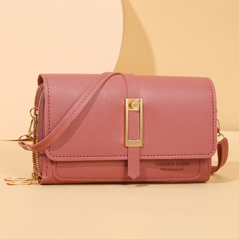 [Source Manufacturer] Lady Bag Mobile Phone Bag Female Crossbody Simple Large Capacity Multi-Card Small Bag Zipper Wallet