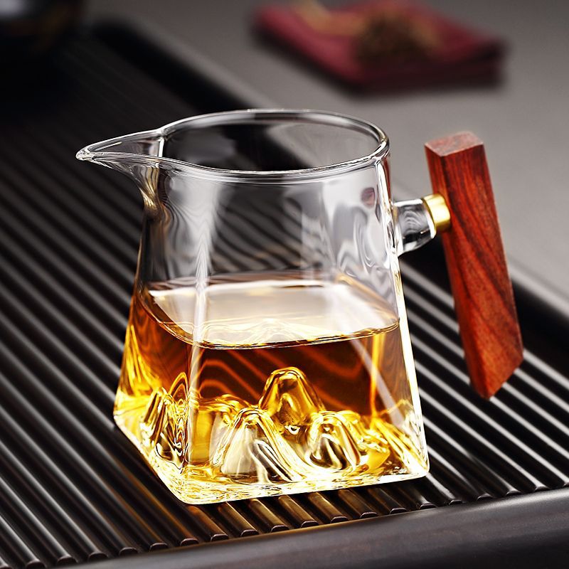 观山公道杯透明高硼硅玻璃雪山公杯居家办公功夫茶具分茶器匀杯