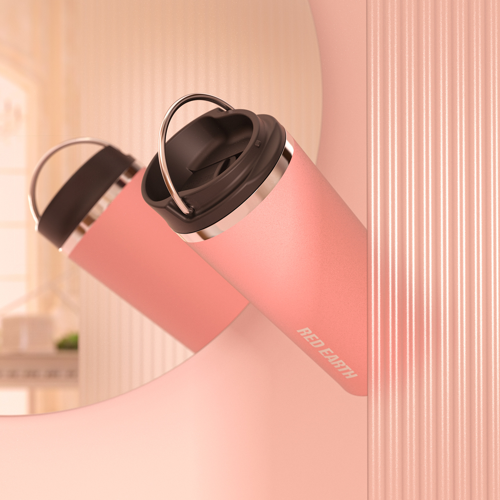 红地球礼品保温杯便携带提环随手杯316不锈钢咖啡杯奶茶杯