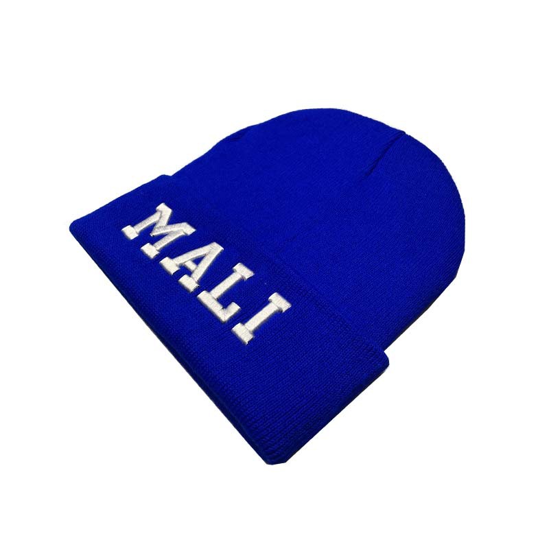 New Autumn and Winter Warm Knitted Hat Solid Color Simple Embroidery Woolen Cap Street Fashion Embroidery Beanie Hat Factory Wholesale