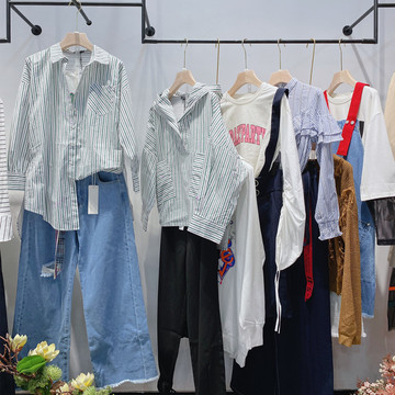 阿依莲女装专柜衣服春秋品牌撤柜女装毛衣上衣广州十三行清仓批发