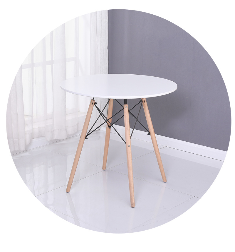 伊姆斯桌北欧简约实木休闲餐桌小户型圆桌方桌长桌洽谈桌办公桌子