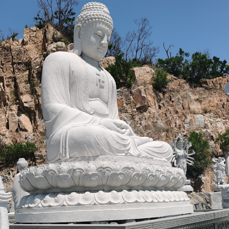 大型石雕如来观音佛像摆件 大日如来佛雕刻图片大全 婆娑三圣像