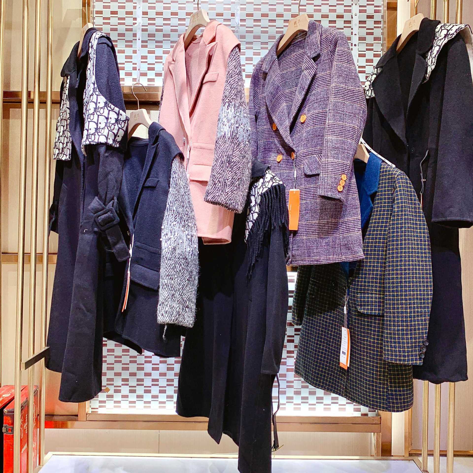 秋芭莎大衣双面羊绒外套品牌女装专柜撤柜品牌折扣尾货尾单货源