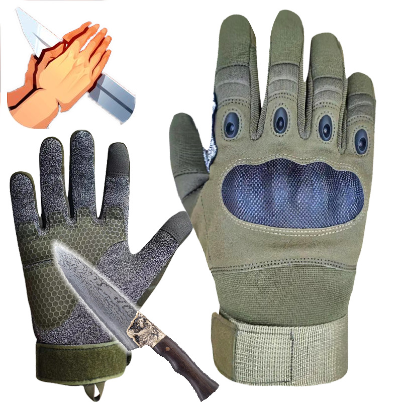 5级防割手套军迷战术搬玻璃刺安保耐磨布壳设计五级防割手套批发