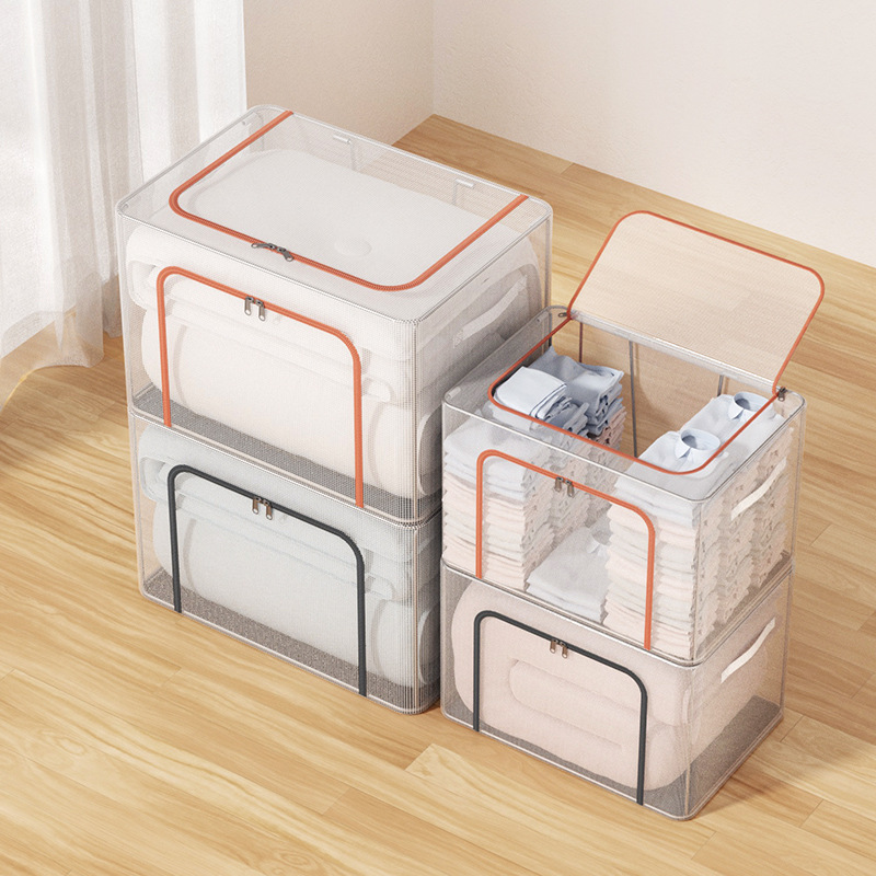 衣物收纳箱家用透明筐衣柜折叠衣服整理袋被子储物神器大容量箱d