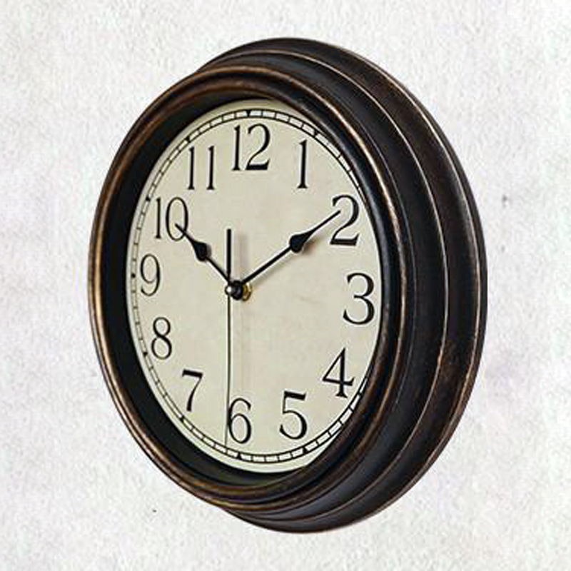 12寸欧式仿古怀旧复古擦纹挂钟定制钟盘logl