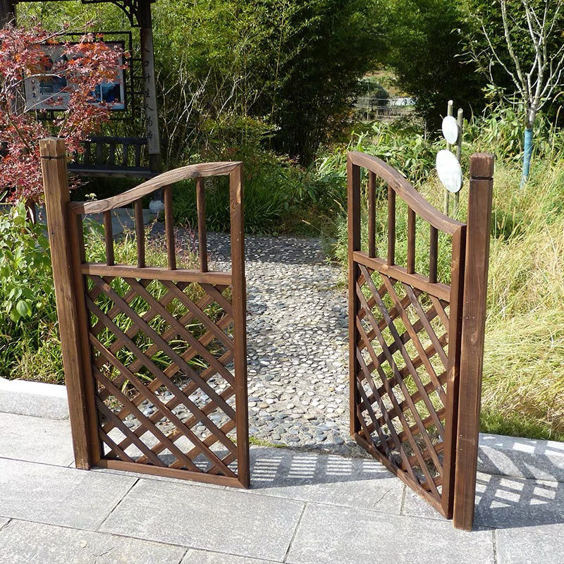 栅栏木栅栏门网格隔断别墅花园小木门户外庭院装饰围栏木篱笆格栅