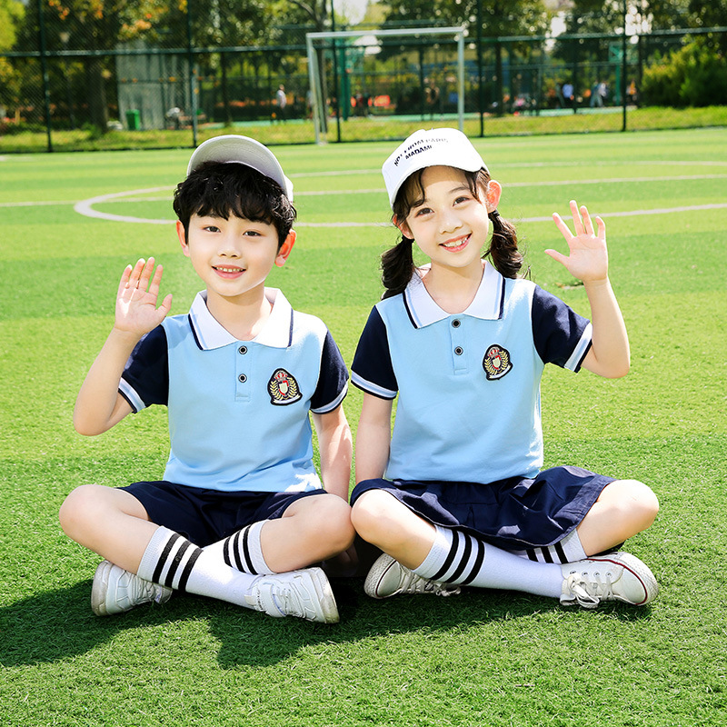 幼儿园园服夏季英伦风儿童校服套装小学生班服短袖毕业照服装1602